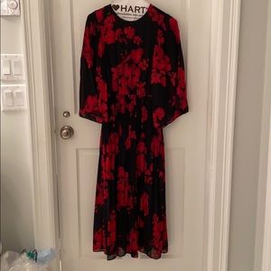 Red & Black Floral Dress